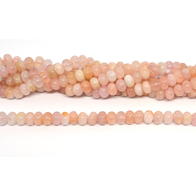 Morganite polished rondel nuggets 5x8mm strand 70 beads
