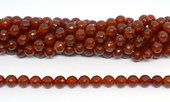 Carnelian Faceted Round 8mm heat treated strand 48 beads-beads incl pearls-Beadthemup