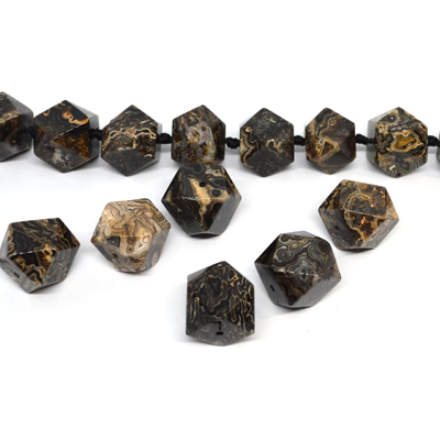 Large Mexican Agate 12 sided cube 18x19mm EACH BEAD