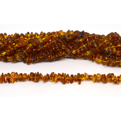 Amber Chip approx 10x3mm strand 90 beads