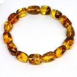 Amber bracelet nugget 10x15mm-beads incl pearls-Beadthemup