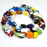 Retro multi  colour glass beads size approx 15-20mm approx 40cm strand-beads incl pearls-Beadthemup