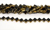 Chinese Crystal 9mm 4 leaf clover with gold rim strand 28 beads-beads incl pearls-Beadthemup