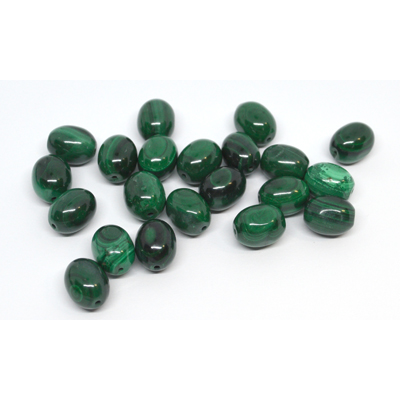 Malachite polished oval 9x11mm EACH BEAD