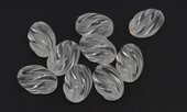 Clear Quartz Carved Oval 14x10mm EACH BEAD-beads incl pearls-Beadthemup