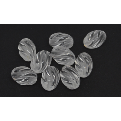 Clear Quartz Carved Oval 14x10mm EACH BEAD