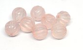 Rose Quartz Carved round 12mm EACH BEAD-beads incl pearls-Beadthemup