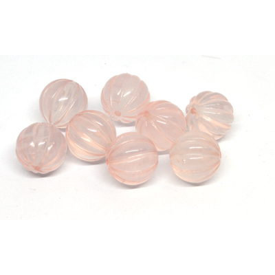 Rose Quartz Carved round 12mm EACH BEAD