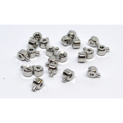 Lolipop Crimp Platinum Rondel 3x2mm 0.45 wire and above 20 pack