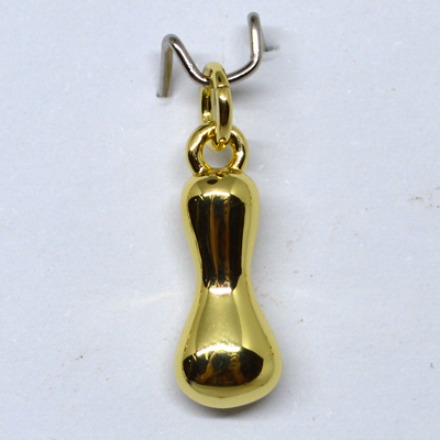 I Bubble Letter Charm 13mm EXCL rings Gold plated Letter Pendant 1 pack