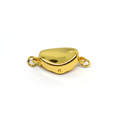 Push Clasp 12x8mm  18k Gold plated brass 2 pack tarnish resistant