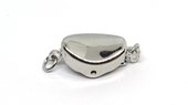 Push Clasp 12x8mm  Platinum  plated brass 2 pack tarnish resistant-findings-Beadthemup