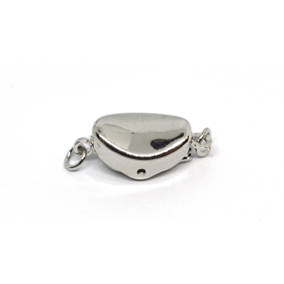 Push Clasp 12x8mm  Platinum  plated brass 2 pack tarnish resistant