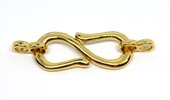 S Clasp 25x15mm plus rings 18k Gold plated brass 1 pack anti tarnish-findings-Beadthemup
