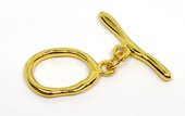 Clasp Toggle Ring 20x15mm 18k Gold plated brass 1 pack anti tarnish-findings-Beadthemup