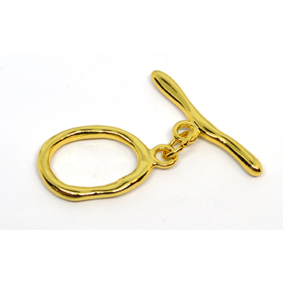 Clasp Toggle Ring 20x15mm 18k Gold plated brass 1 pack anti tarnish