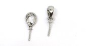 Bail with Pin Bail 10x4mm Platinum plated brass 2 pack anti tarnish-findings-Beadthemup