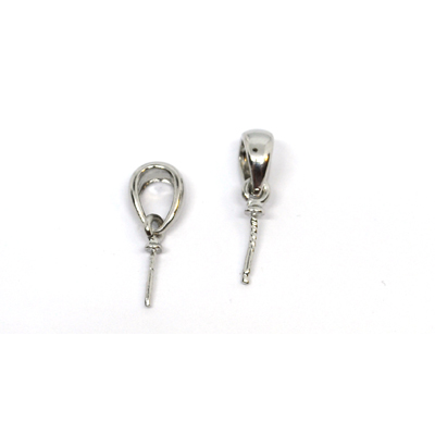 Bail with Pin Bail 10x4mm Platinum plated brass 2 pack anti tarnish