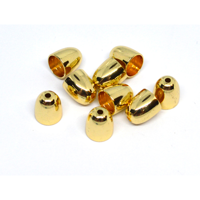 Bell Cone 7mm inside 6mm 18k gold plated brass 4 pack anti tarnish