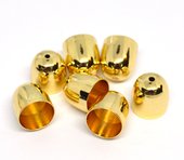 Bell Cone 11mm inside 10mm 18k gold plated brass 4 pack anti tarnish-findings-Beadthemup