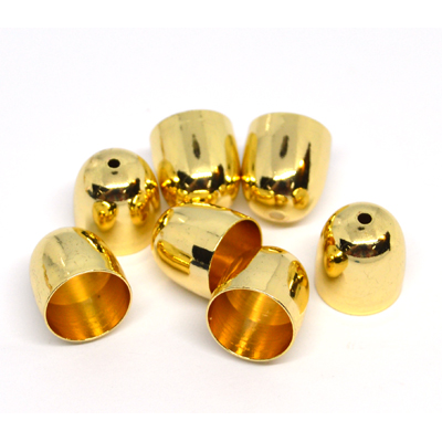 Bell Cone 11mm inside 10mm 18k gold plated brass 4 pack anti tarnish