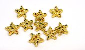 Multi colour CZ bead star 15mm 18k gold plated brass 1 Pack-findings-Beadthemup