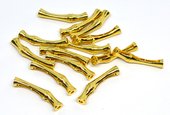 Curved Tube 30x5mm 18k gold plated brass 2 pack-findings-Beadthemup