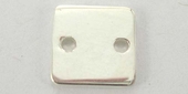 Sterling Silver Bead Square flat 8.5mm 2 hole 2-findings-Beadthemup