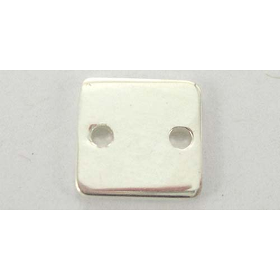 Sterling Silver Bead Square flat 8.5mm 2 hole 2