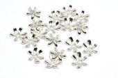 Flower bubble cap 10x12mm Silver plated brass 4 pack-findings-Beadthemup