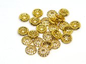 CZ Cap  6mm 18k gold plated brass 2 pack-findings-Beadthemup