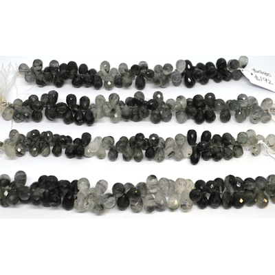 Rutile Quartz Faceted briolette 8.5x10mm 55 beads 