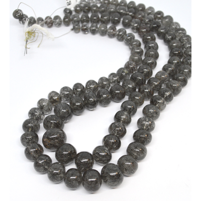 LAST STRANDS Black Rutile polished rondel 7x5mm-13x10mm 57 beads