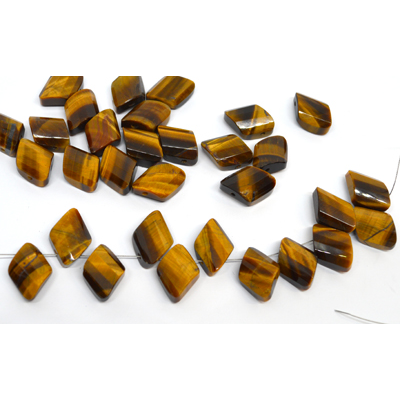 Tiger Eye top drill diamond 18x13mm PAIR