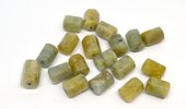 Aquamarine 6 sided barrel 12x9mm EACH BEAD-beads incl pearls-Beadthemup