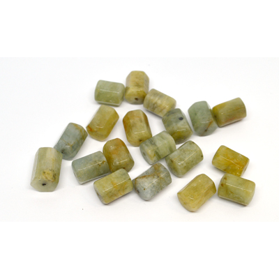 Aquamarine 6 sided barrel 12x9mm EACH BEAD