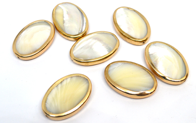Bezel set Shell Bead 20x30mm EACH BEAD