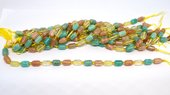 Multi stone Amaz moon Lemon barrel 6x9mm strand 17 beads-beads incl pearls-Beadthemup