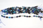 Multi stone dark blue barrel 6x9mm strand 17 beads-beads incl pearls-Beadthemup