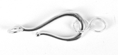 Sterling Silver Clasp Hook 29x14mm-findings-Beadthemup