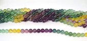 Rainbow Fluorite polished round 10mm strand 37 beads-beads incl pearls-Beadthemup