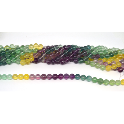 Rainbow Fluorite polished round 10mm strand 37 beads