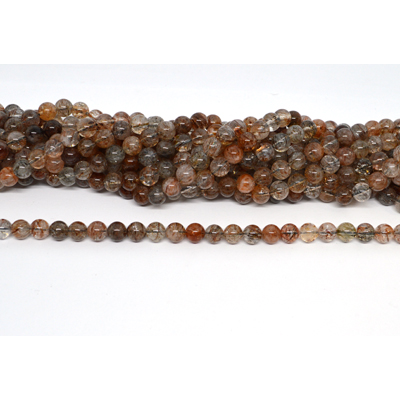 Black Super 7 polished round 6mm strand 59 beads