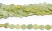 New Jade 15mmCarved flat round strand 29 beads-beads incl pearls-Beadthemup