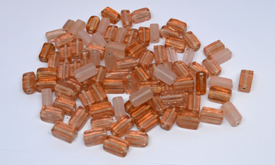 Glass Beads Pink rectangle 15mm mix bag 150gm 90 plus