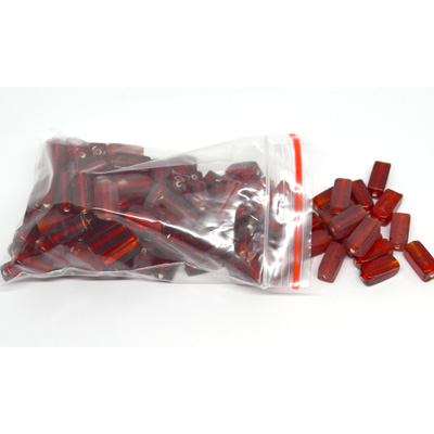 Glass Beads Red rectangle 15mm mix bag 150gm 90 plus