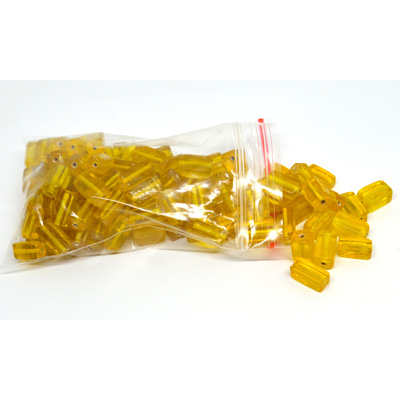 Glass Beads Yellow rectangle 15mm mix bag 150gm 90 plus