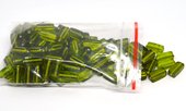 Glass Beads Green rectangle 15mm mix bag 150gm 90 plus-beads incl pearls-Beadthemup