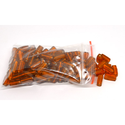 Glass Beads Orange rectangle 15mm mix bag 150gm 90 plus