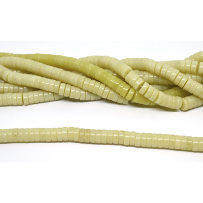 Lemon Jade 10x4mm Tube/Heshi strand 100 beads